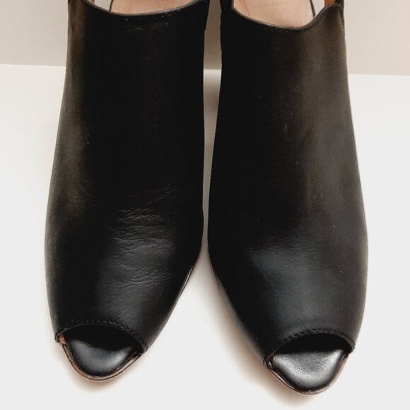 WONDERS Spain Memory Gel Peep-Toe Slingback Heels Black Leather Sz US 7.5 Eur 39 - Picture 6 of 16